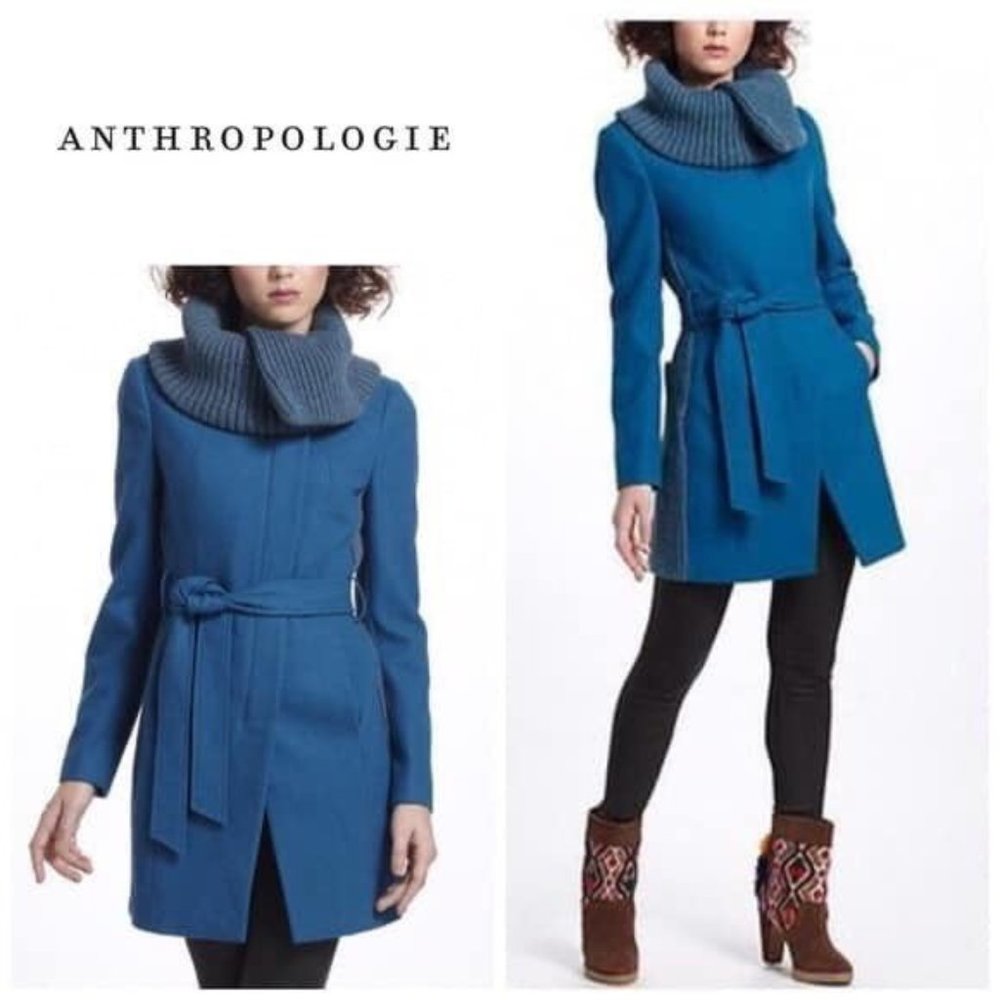 Anthropologie Elevenses Judith Teal Coat